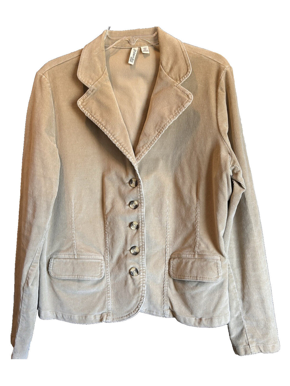 Y2K St John’s Bay Size 12 Beige Cotton Corduroy Jacket Western Cowgirl